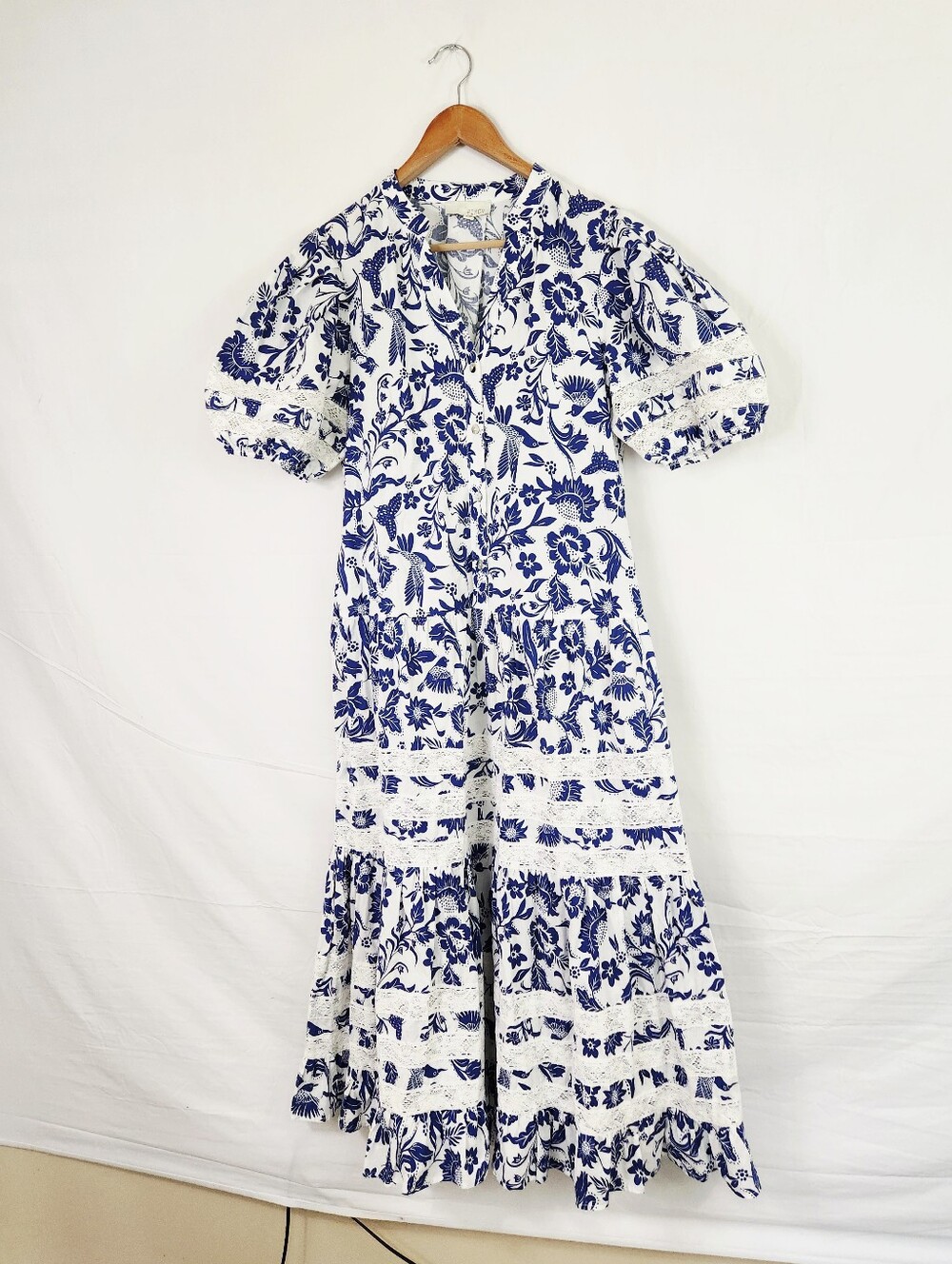 Pinch Floral Garden Tiered Puff Sleeve Maxi Dress